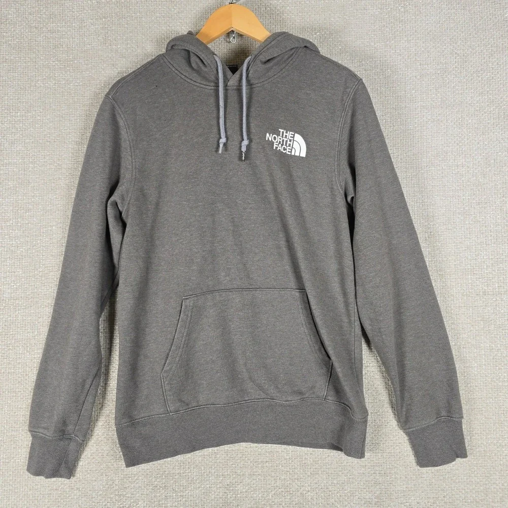 The North Face Mens Gray Topo Map Graphic Pullover Hoodie Size Small